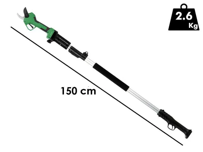 GreenBay TopCut 45 - Sécateur électrique de taille sur perche 150-210 cm - 2x21,6V 4Ah - Diamètre de coupe 45 mm