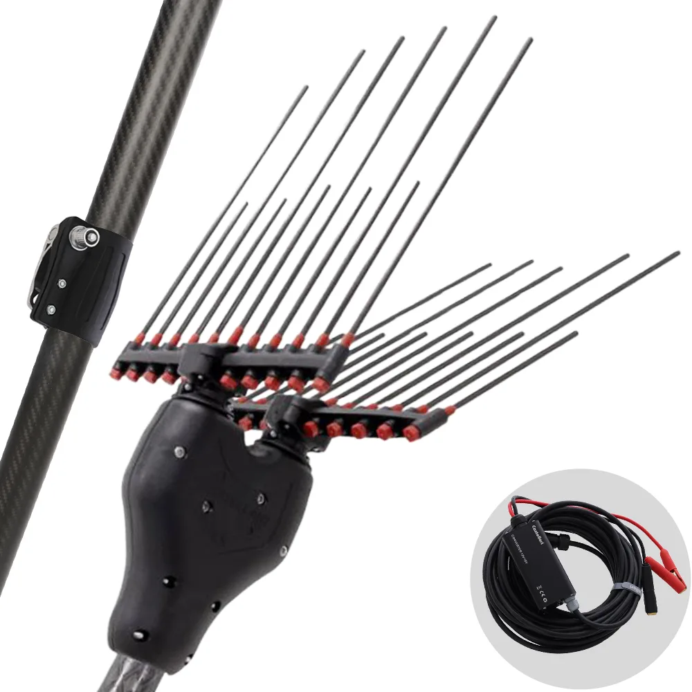 Castellari Tornado Carbon C V3 - Peigne vibreur électrique à batterie de type automobile avec câble inclus - Perche télescopique en carbone 180/240 cm