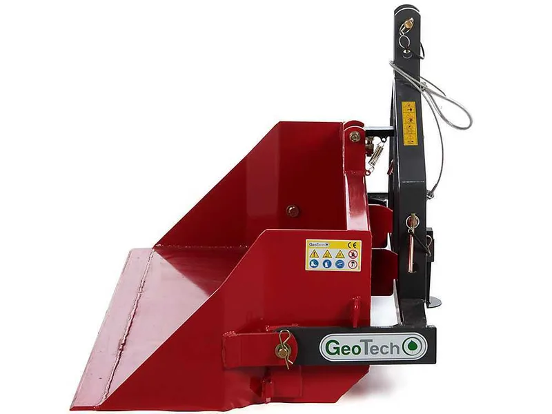 Godet arrière pour tracteur GeoTech avec lame de 120 cm - Série médium - Capacité 300 kg