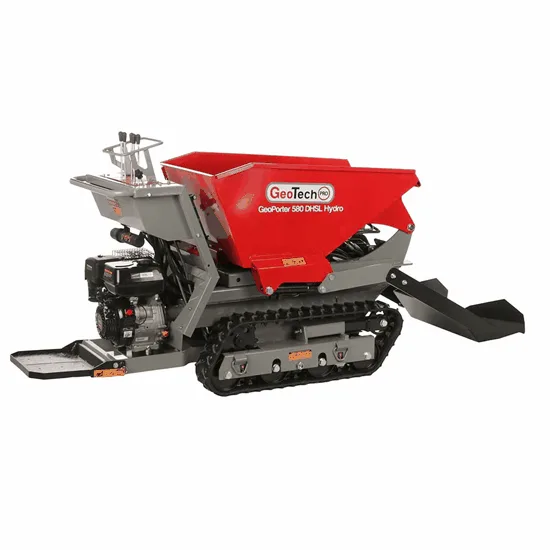 GeoTech Pro GeoPorter 580 DHSL Hydro - Brouette motorisée avec benne élévatrice à pantographe - Transmission hydrostatique
