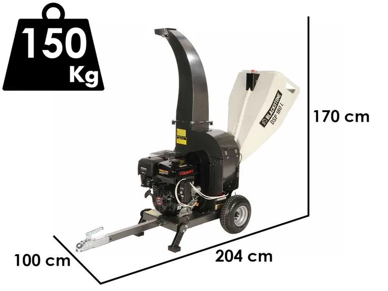 BlackStone DSP 180 L - Broyeur à essence - avec moteur à essence Loncin de 420 cm3