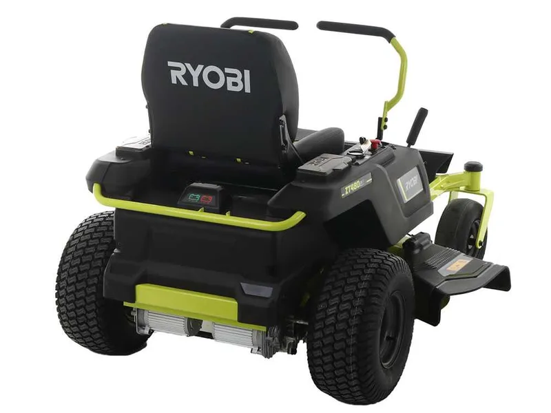 Tondeuse autoportée Ryobi ZTR480ex à rayon de braquage zéro - Moteur électrique sur batterie 48V/100Ah - coupe de 107cm - 2en1