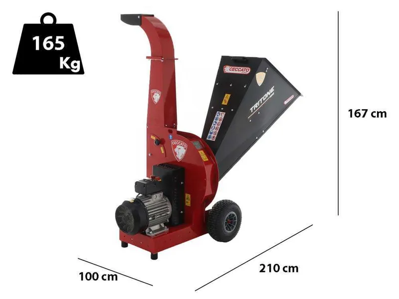 Ceccato Tritone Big - Broyeur Professionnel Triphasé - À disque et marteaux
