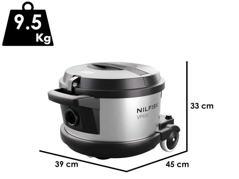 Nilfisk VP 930 Pro Hepa EU - Aspirateur ULTRA silencieux - Bidon en acier de 15 L - 760W