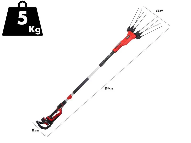 Einhell GE-FS 18/53 - Peigne vibreur à batterie - Perche télescopique - 18V 2.5Ah