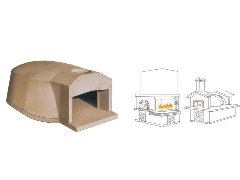 Linea VZ F3 - Four à bois encastrable avec chambre de 107x160 cm - Capacité de cuisson 8 pizzas
