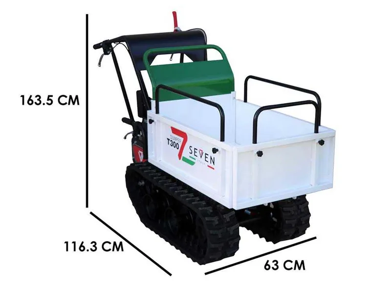 Brouette à chenilles Seven Italy T300 GX-E - Benne extensible - Charge 300 kg