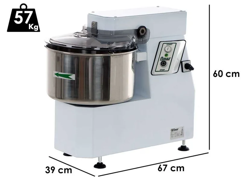 Pétrin à spirale FIMAR 18SN - Capacité de pâte 18 Kg - Triphasé - 2 Vitesses