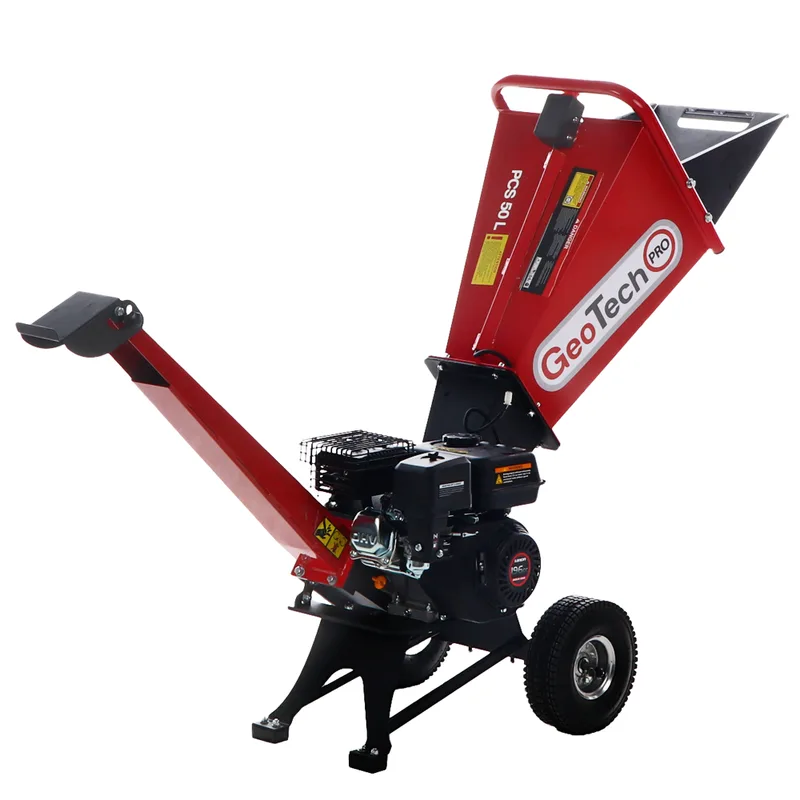 GeoTech Pro PCS 50 L - Broyeur de branches thermique - Moteur Loncin 6.5 HP