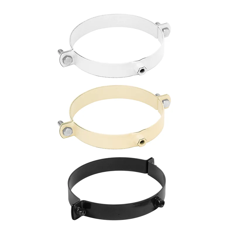 Raik Tuyau de Fumée / Tuyau de Poêle Émaillé 130mm - Collier de Serrage Noir