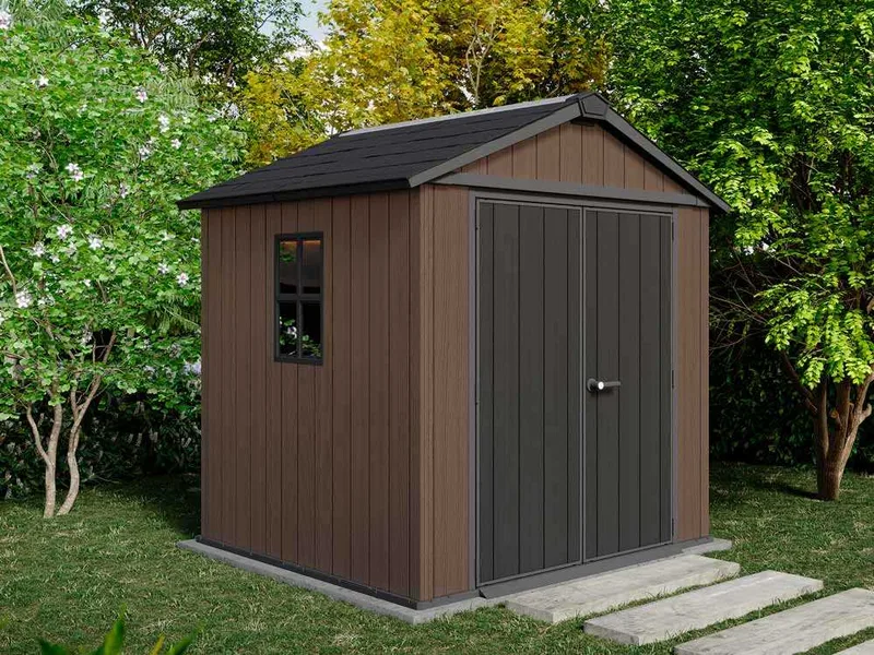 Keter Newton plus 757/775 - Abri de jardin - Avec fenêtres - 230 x 223,8 x 246 cm