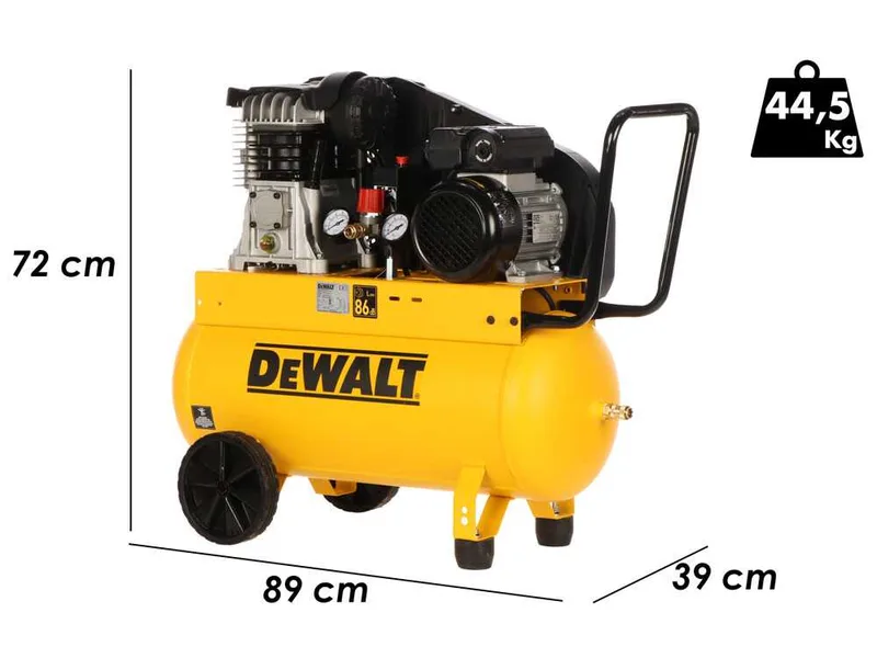 DeWalt DXCMB2M50HE - Compresseur d'air électrique monophasé à courroie - Moteur 2 CV – 50 L