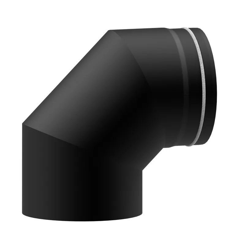Raik Lifestyle DUO coude de tuyau de fumée 120mm noir 90° pour tuyau de fumée / conduit de fumée
