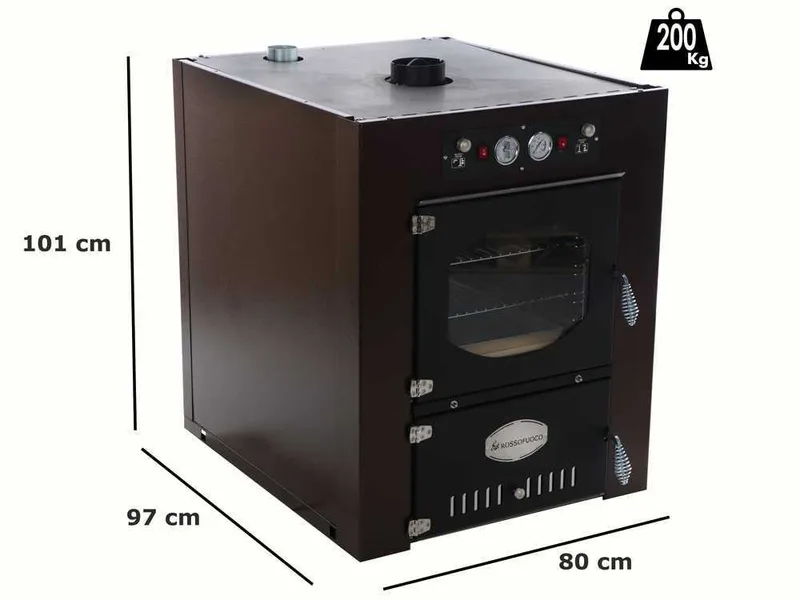 Rossofuoco Garden Color 80 - Four à bois encastrable Marron