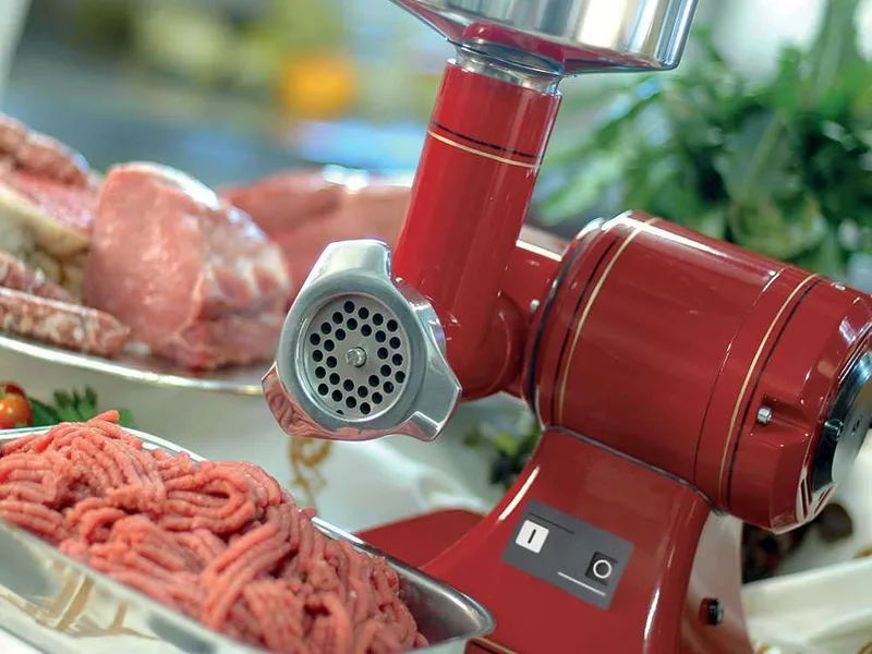 Fama TS8R Retrò - Hachoir à viande électrique - Corps en aluminium - Groupe de hachage en acier inox - 230V