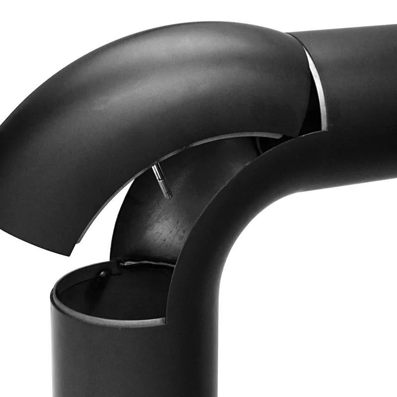 Raik Basic Ensemble de coudes de tuyau de fumée 130mm noir FULLFORM rond pour tuyau de fumée / conduit de fumée
