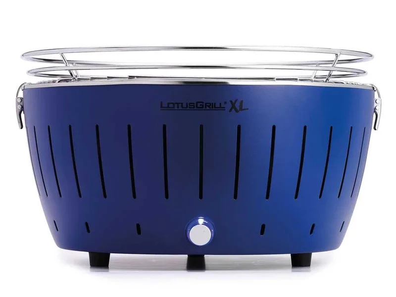 LotusGrill LG G435 U BL - Barbecue portable pour l'extérieur XL - Coque bleue
