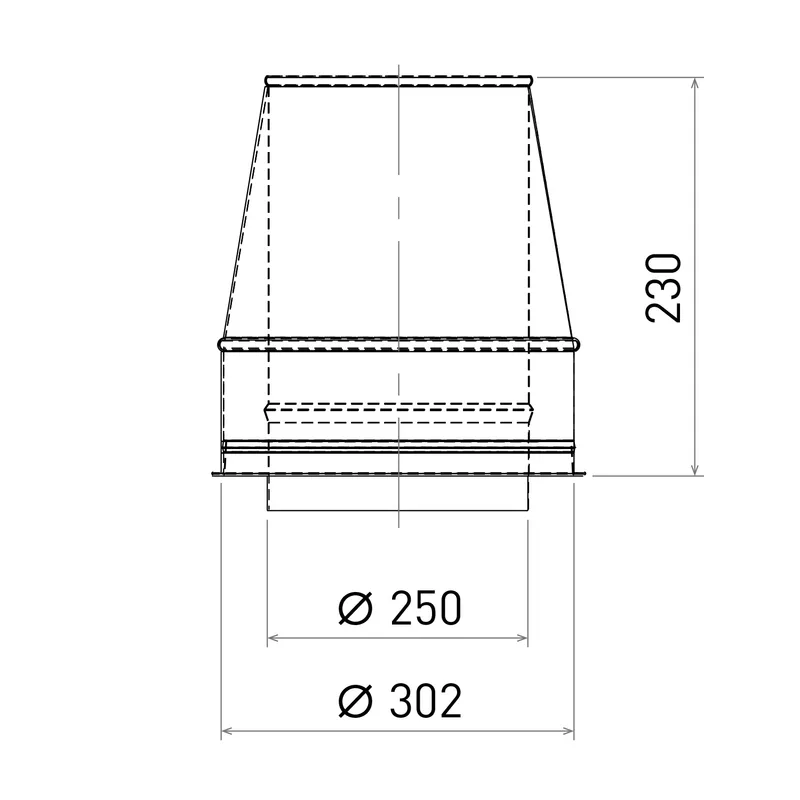 Opsinox conduit de cheminée en acier inoxydable 250 mm finition de sortie AWK isolée