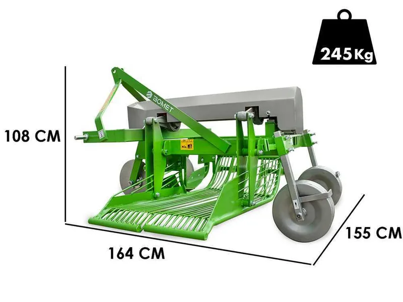Bomet URSA - Arracheuse de pommes de terre pour tracteur avec éjection latérale - tamis oscillant - Pour tracteurs avec attelage à trois points