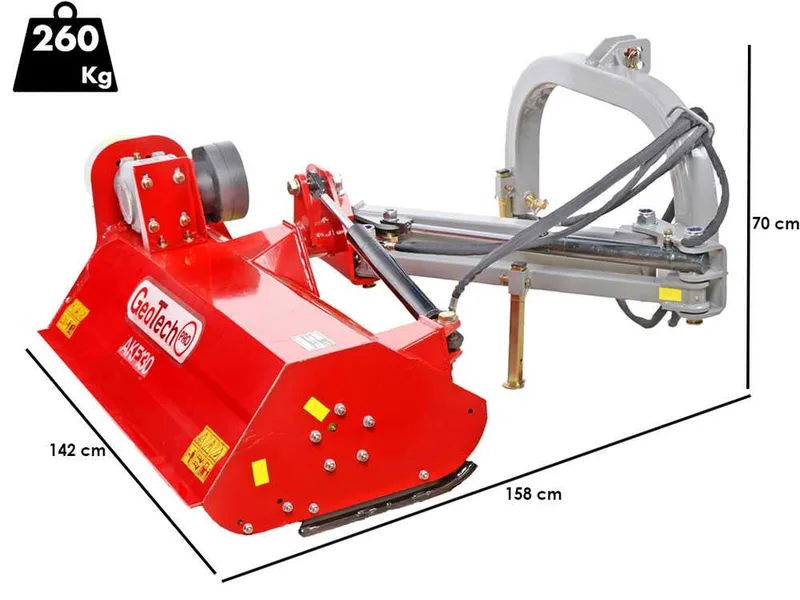 GeoTech Pro AKF130 - Broyeur d'accotement à bras pour tracteur - Série légère