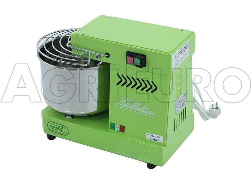 Pétrin à spirale électrique - Famag Grilletta IM 5 Color - Verte 5 kg - 8 L