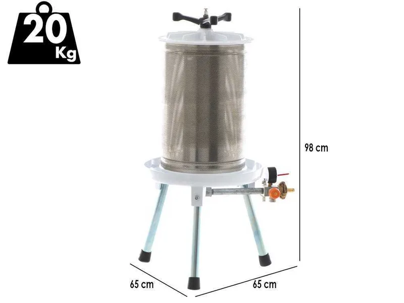 Enotecnica Pillan Carezza - Pressoir hydraulique à fruits 40 L - Cuve INOX
