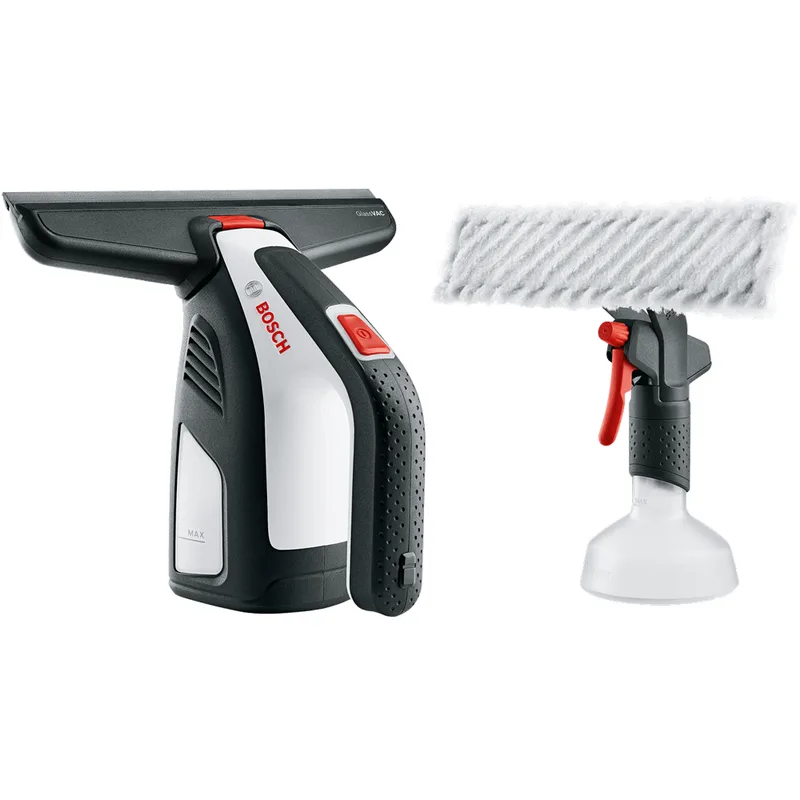 BOSCH GlassVAC Solo Plus - Nettoyeur de vitres électrique à batterie - avec une tête, vaporisateur et chiffon en microfibre