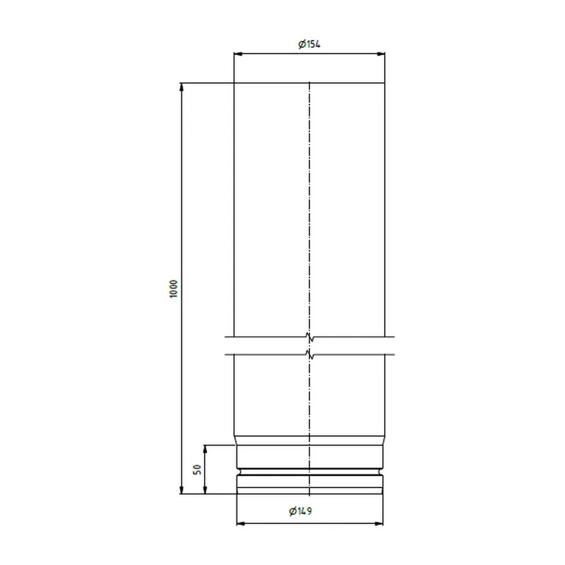 Raik tuyau LS diamètre 150x1000x2,00mm rétreint noir