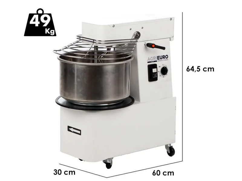 Mixer 500 S Deluxe - Pétrin à spirale à tête basculante - Capacité cuve 4 Kg - Monophasé