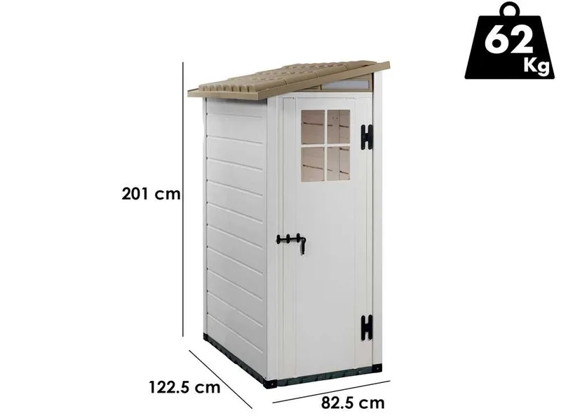 Garofalo Tuscany Evo 100 Terrace - Abri de jardin - Avec fenêtre et porte à un battant - 82,5 x 122,5 x 201 cm