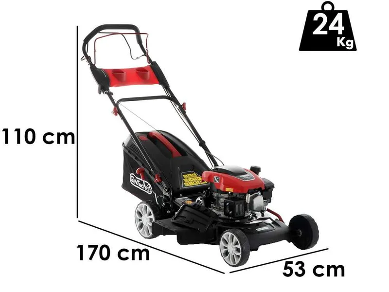GeoTech S46-150 BMSG - Tondeuse à gazon thermique tractée - 4 en 1 - Coupe 46 cm