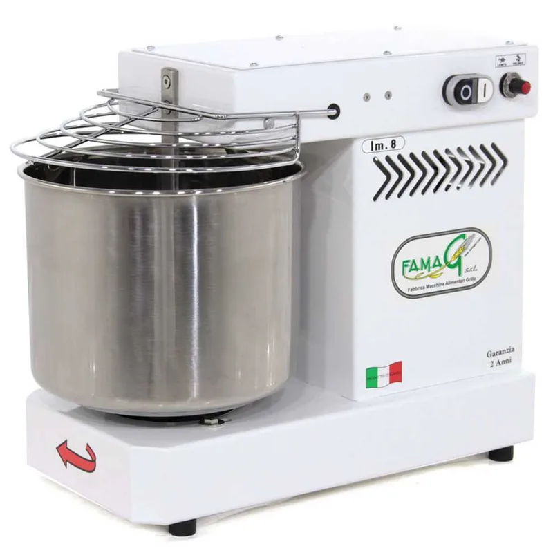 Pétrin à spirale Famag IM 8 à 10 vitesses avec moteur électrique monophasé - 8 KG
