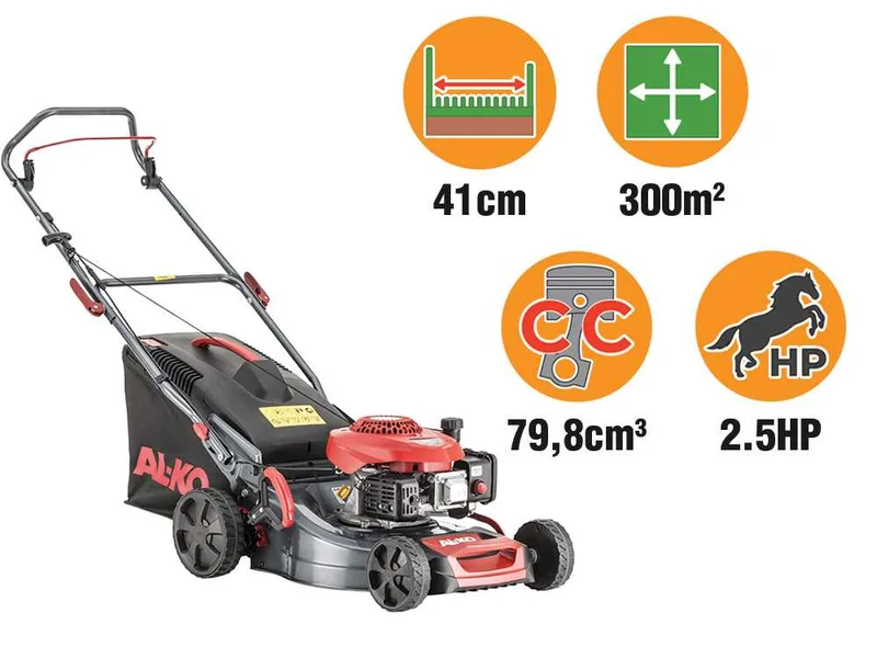 Al-Ko Easy 4.16 P-D - Tondeuse à gazon thermique - 3 en 1 - Moteur AL-KO Tech 3000 de 79,8 cm³