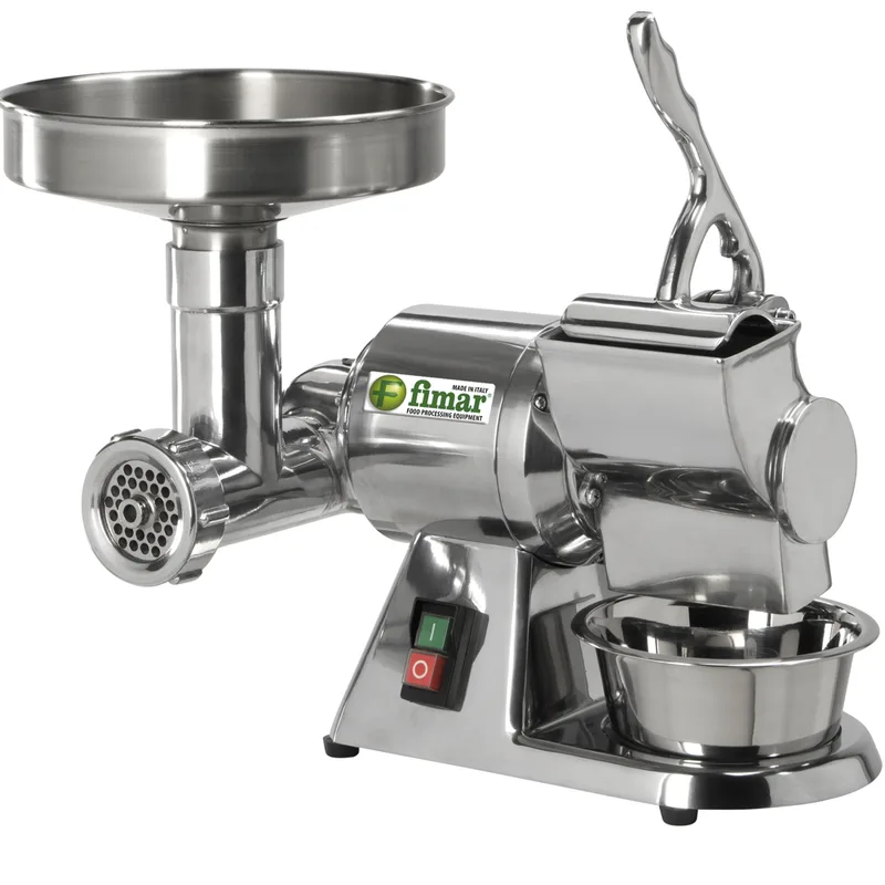 Fimar TR8D - Hachoir à viande électrique - Râpe intégrée - Groupe de hachage en aluminium - 230V