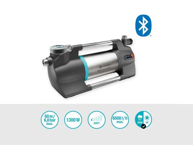 Gardena 6500 SilentComfort – Pompe électrique de jardin pour arrosage – Contrôle via Bluetooth - 1300 W