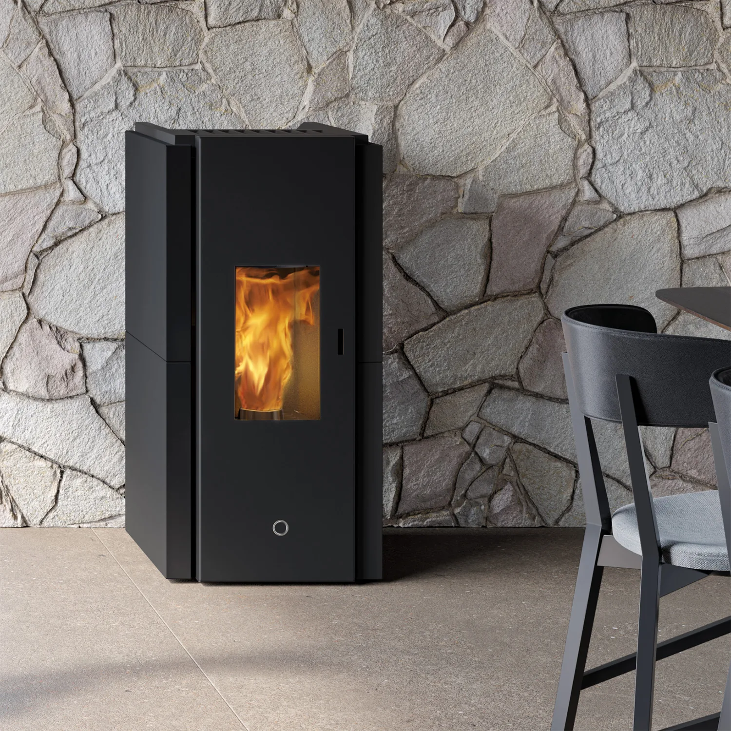 EK63 Zone 80 Evo Poêle à granulés acier noir
