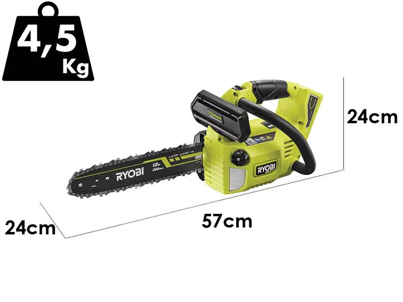 Ryobi RY36THCSX30A-140 - Tronçonneuse électrique d'élagage - 36 V 4 Ah - Guide 30 cm