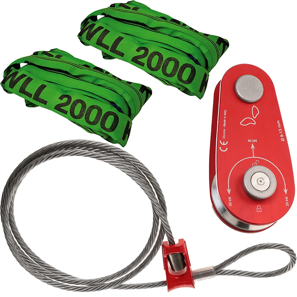 Kit de déviation avec câble Choker Docma - Poulie Ø 10-13 mm 40Kn - 2 élingues
