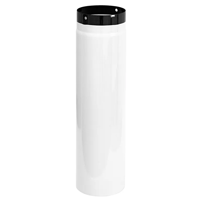 Tube de raccordement / Tuyau de poêle émaillé 130mm - 500mm Blanc