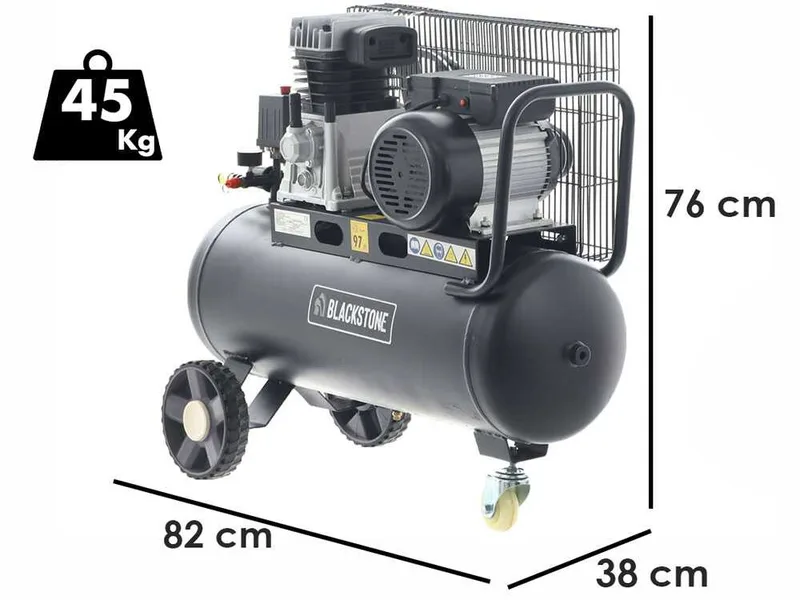 BlackStone B-LBC 50-20 - Compresseur d'air électrique à courroie - Moteur 2 CV - 50 L