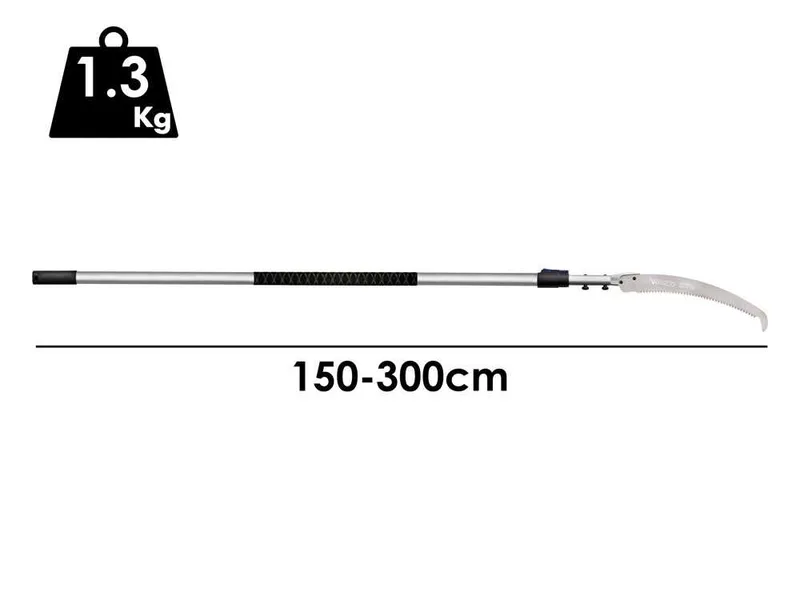 VESCO CA39 – Scie d’élagage à crochet sur perche télescopique en aluminium – 150-300 cm – Lame de 39 cm