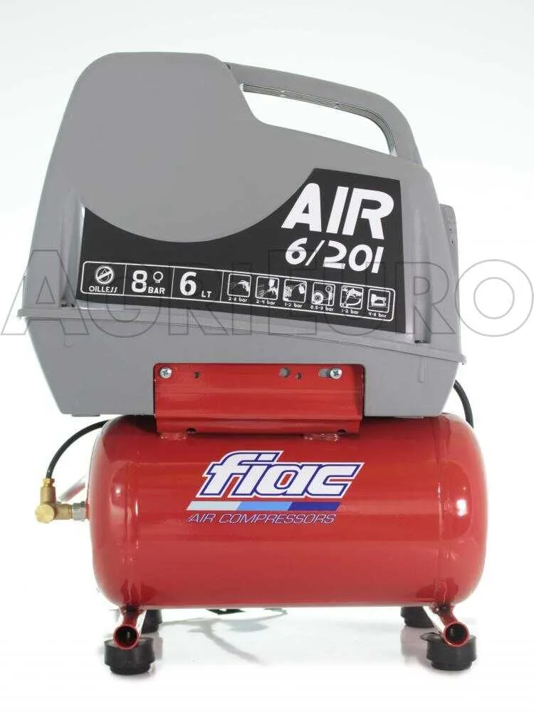 FIAC AIR 6/F-201 - Compresseur d'air électrique portatif Monophasé, Oil-less - Moteur 1.5 CV - 6 L