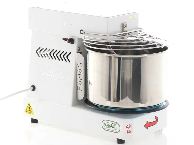 Pétrin à spirale Famag Grilletta IM 6 S 10 vitesses - Haut niveau d'hydratation - tête basculante - écran LCD - Capacité de cuve 6 Kg 11 litres
