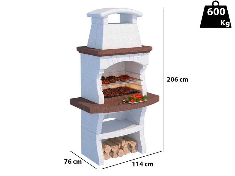 Linea VZ Maiorca - Barbecue à bois et charbon en maçonnerie