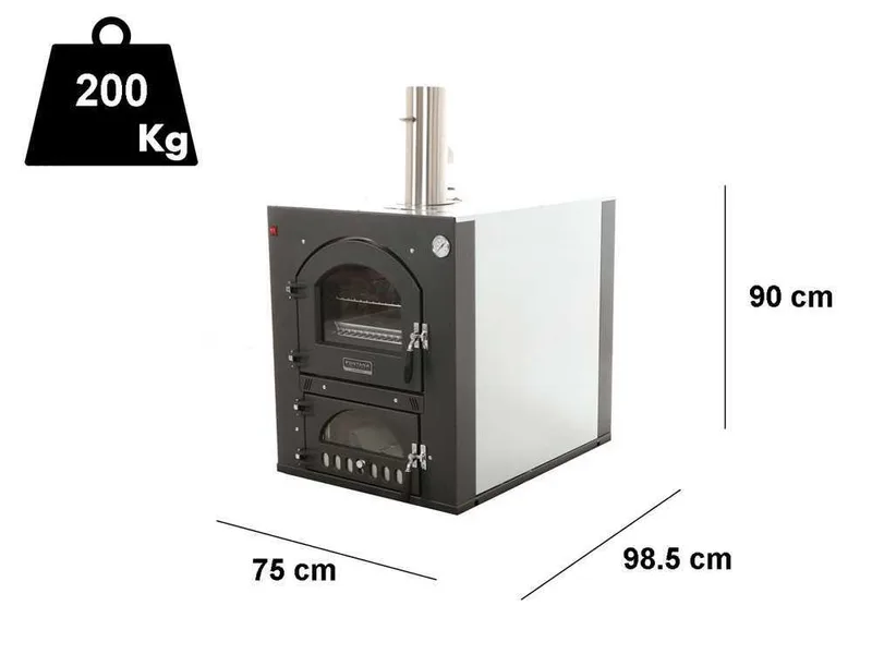 Fontana FOCO - Four à bois encastrable 80x45