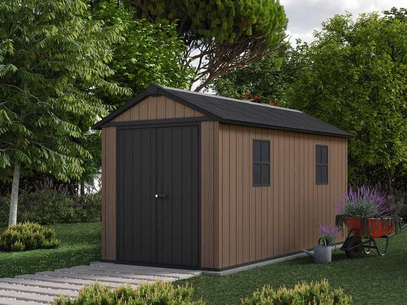 Keter Newton plus 7513/1375 - Abri de jardin - Avec double porte et fenêtres - 230 x 413 x 246 cm