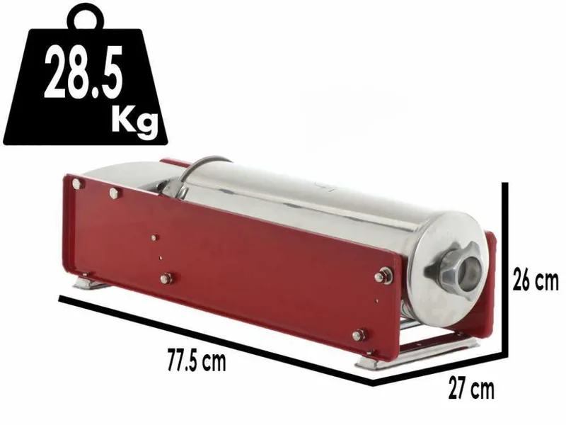 Tre Spade Mod. 15 Rouge - Poussoir à saucisse manuel 15 kg - 2 vitesses