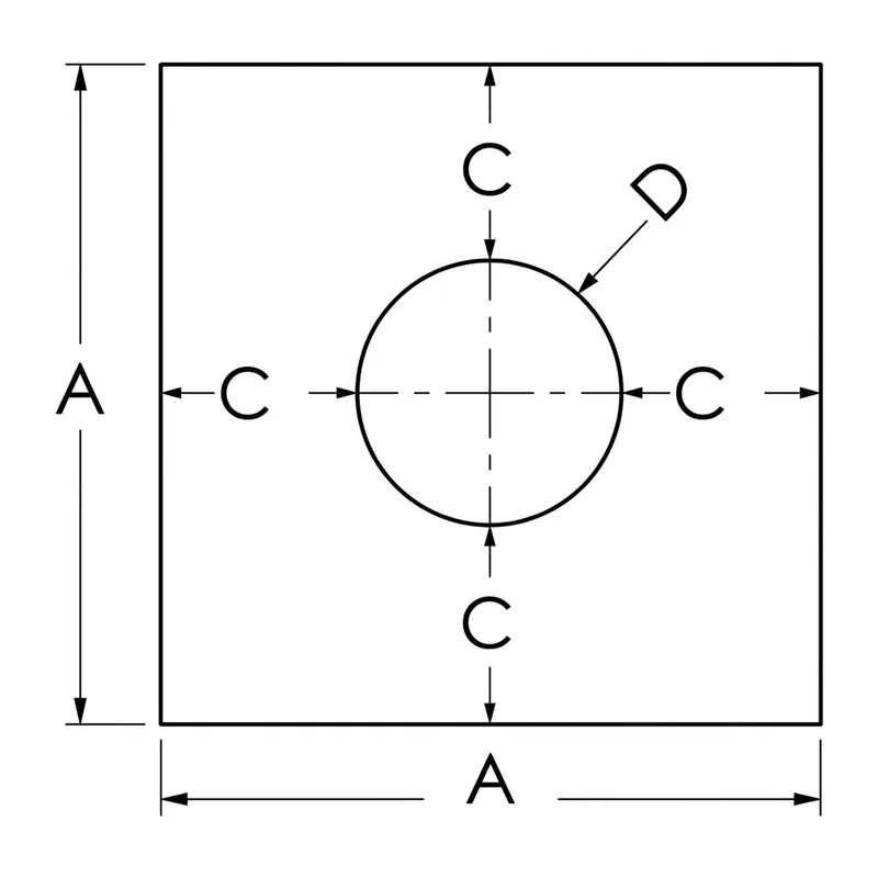 Schiedel Cache de raccordement carré 120 mm pour ICS Ø 150 mm