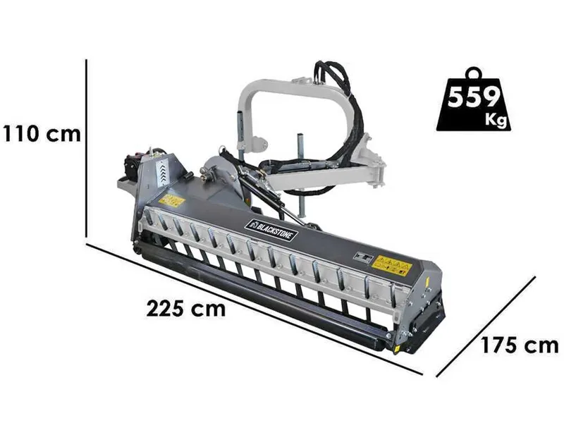 BlackStone BP-LA 180 Hydro - Broyeur d'accotement latéral à bras pour tracteur - Série médium-lourde