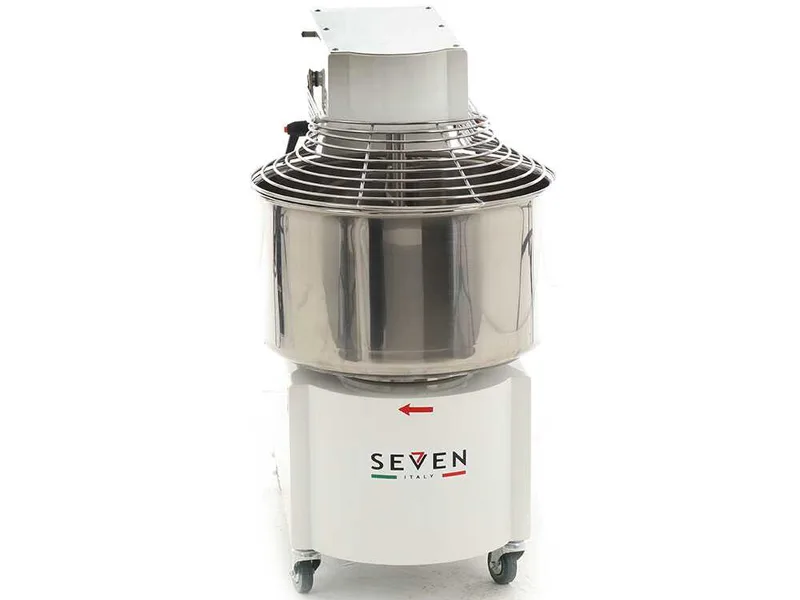 Pétrin à spirale professionnel Seven Italy GHR 40 2V - 400 V - Avec roues et Minuterie - 2 vitesses